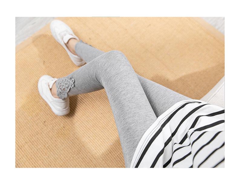 Korean Style High Waist Lace Slimming Leggings - Versatile Nine-Point Pants for Spring & Autumn