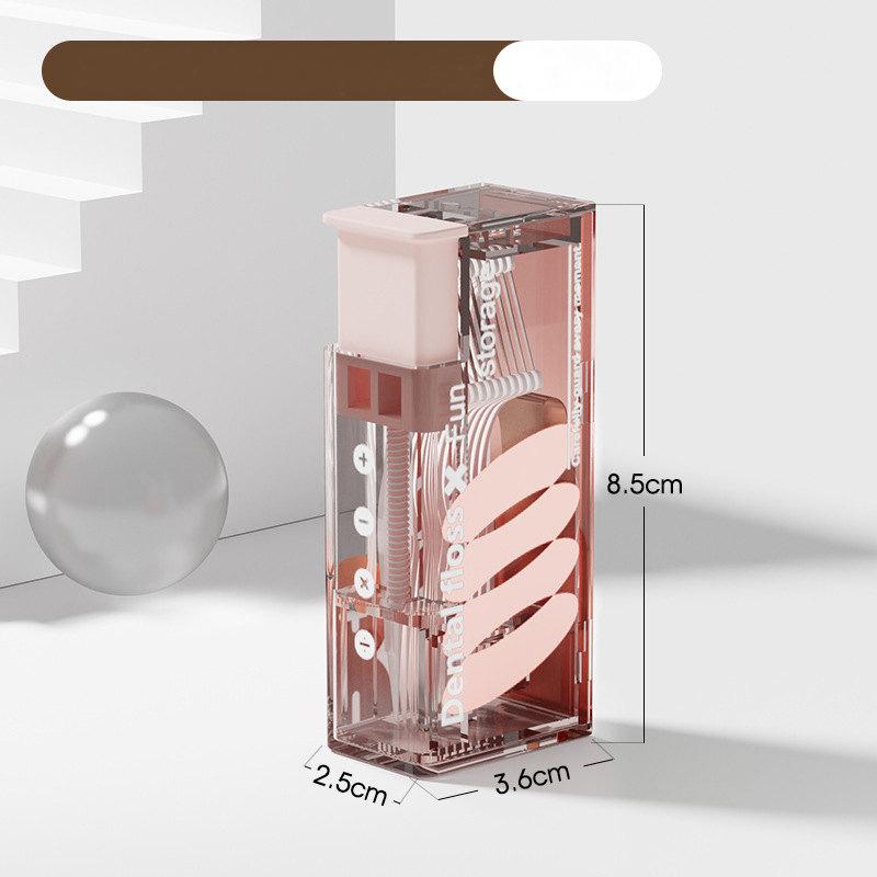 Portable Floss Dispenser Includes 10Pcs Floss Automatic Ejectable Floss Organiser Oral Care Press-on Disposable Flossing Sticks