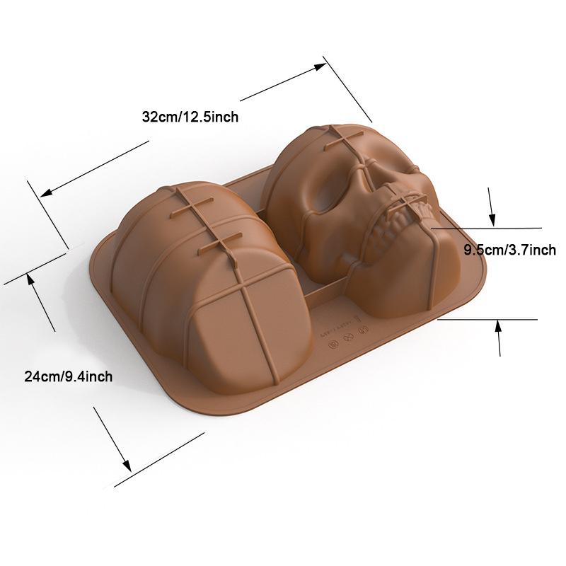 Halloween 3d Skull Cake Molds Silicone Diy Cookie Cutter Mold Ice Mold Large Skull Cake Pan Halloween Decor Birthday Party