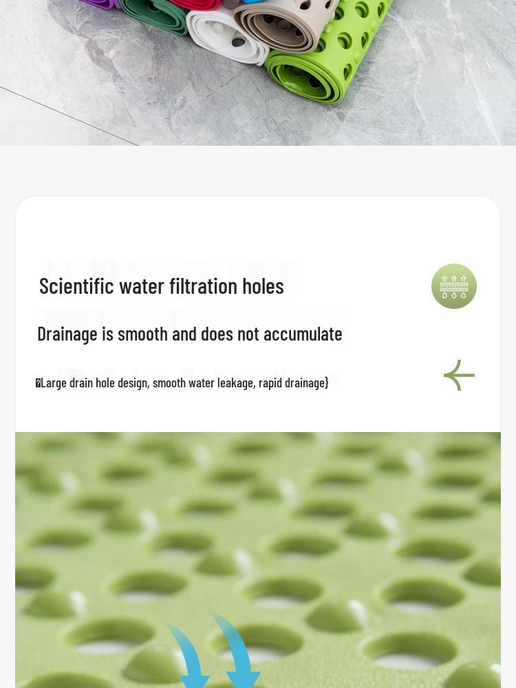 Tappetino Antiscivolo per Pavimento del Bagno con Superficie Massaggiante Permeabile all'Acqua per Doccia e WC