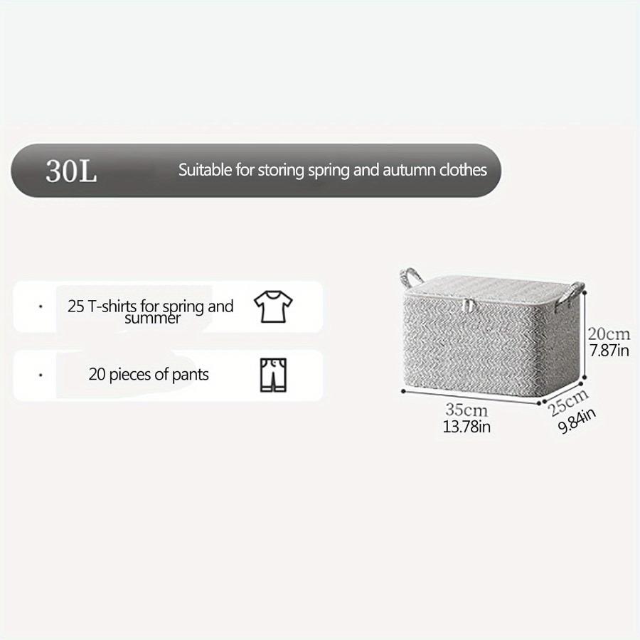 

Бытовая сумка для хранения большой емкости из нетканого материала. Органайзер для шкафа. Может использоваться для стеганой одежды, игрушек. 30L серый