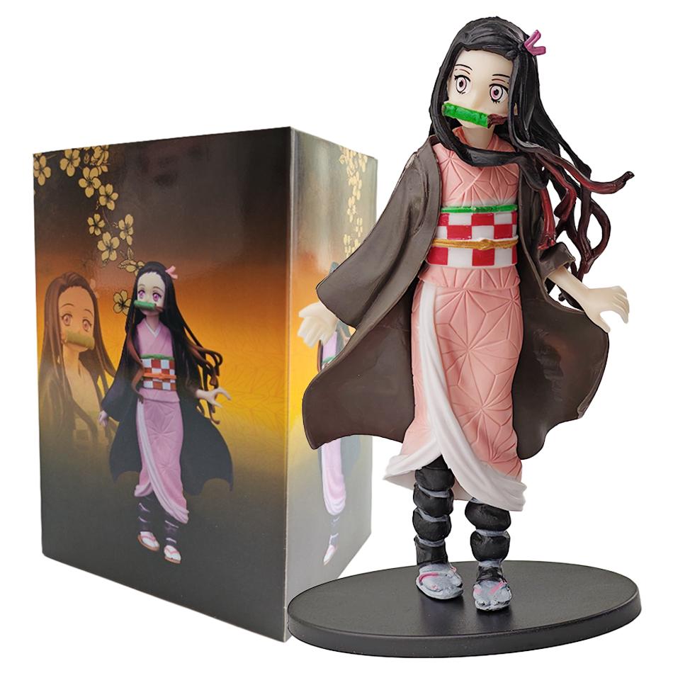 Figurină de Acțiune Anime Demon Slayer - Kamado Tanjirou cu Agatsuma Zenitsu și Nezuko Model PVC Jucării Kimetsu No Yaiba Războinici