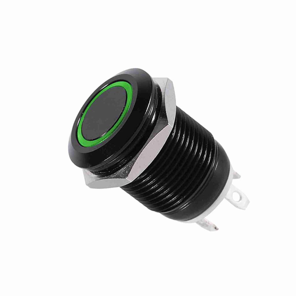 Car 12mm LED Light Momentary Push Button   Toggle Black Case 2A
