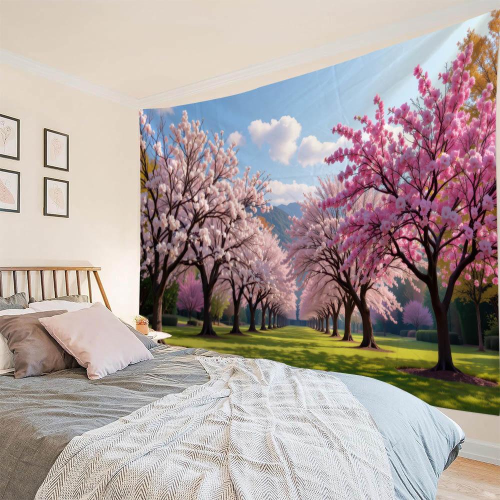 Natural Scenery Tapestry Multi Size Landscape Painting Wall Hanging Soft Fabric Background Cloth Aesthetic Home Decoration