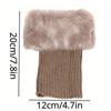 1 Pair Womens Elegant Winter Warm Knit Fur Trim Leg Warmers Cuffs Toppers Boot Socks