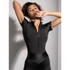 Damen Sport-Jumpsuit mit geteiltem Reißverschlusskragen Sport-Yoga-Kleidung Schwimm-Wading-Sport-Fitness-Kleidung