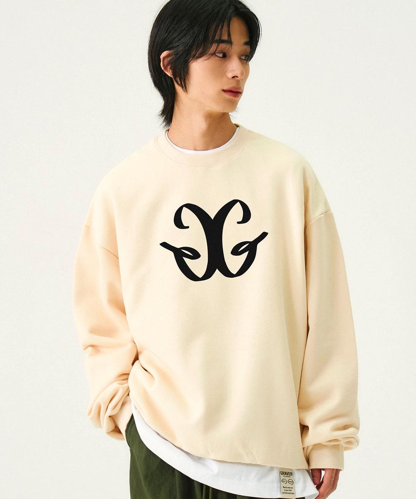 GRAVER [Unisex] G Logo Sweatshirt_Cream
