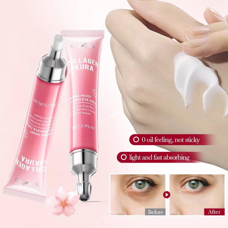SADOER Sakura Eye Cream Anti Dark Circles Removal Eyes Bags Firming Moisturizing Eye Creams Beauty Eyes Skin Care