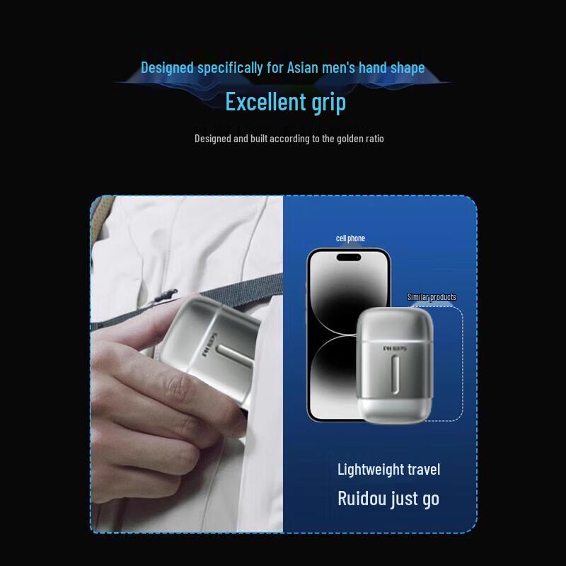 Philips Pebble Pro Portable Electric Shaver CN plug (adapter included)