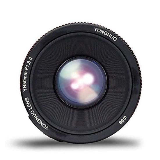YONGNUO YN50mm II Prime Lens for Canon EF Compatible with F1.8 Mount, Full-Frame RP, R5, R, 1500D, 80D, 5DIV, 5Dsr, 7DII, 5DIII, 5DII, 6D, 650D,