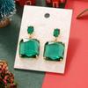 Emerald Zircon Gold-Plated Copper Vintage Earrings - European & American Christmas Edition