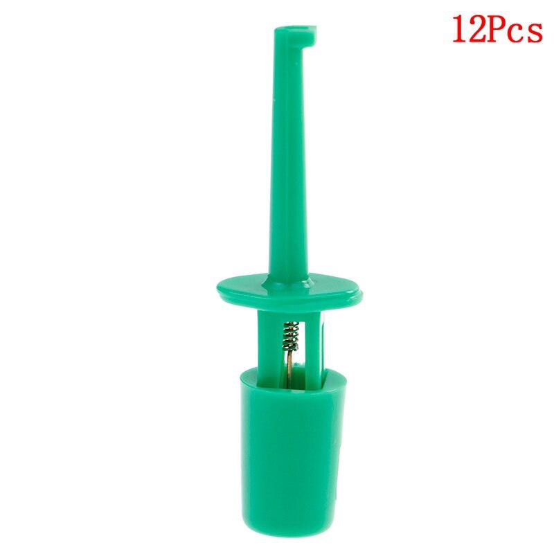 Mini 12Pcs Single Test Hook Clip Test Probe For Electronic Testing IC Grabber Large Round Crocodile Clip Hook Test Clip