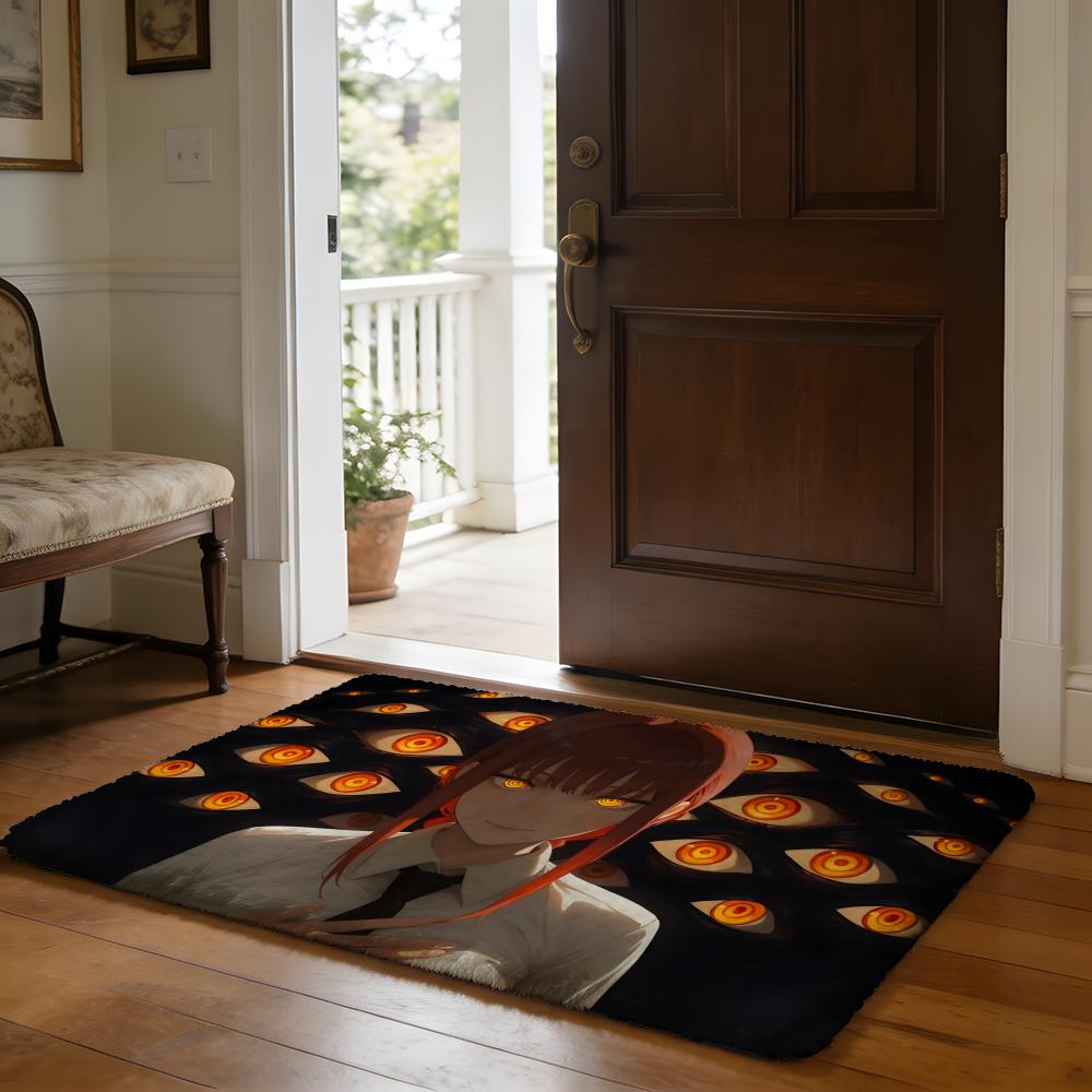 Hot Anime CChainsaw MMan Floor Mat Soft Flannel Absorbent Mat Non-Slip Rug Home Bedroom Bathroom