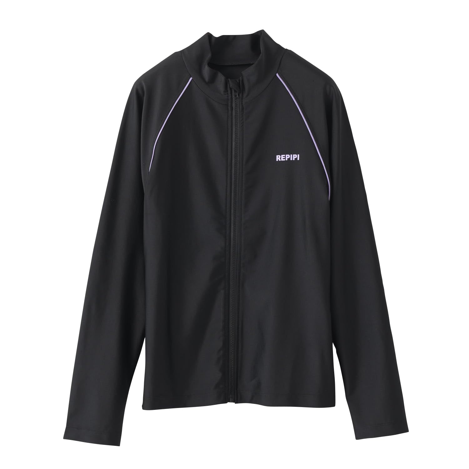 

Repipi Armario School Swimsuit with One-Point Logo, Long Sleeve Rash Guard, 124840, Kids, Black