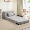 Floor Sofa, Upholstered Couch, Convertible Into Mattress, Foam, Cushion, Light Grey