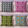 Horror Skull Print Cushion Cover Short Plush DoubleSided Printing Home Machine Washable In Warm Winter Pillow Cover