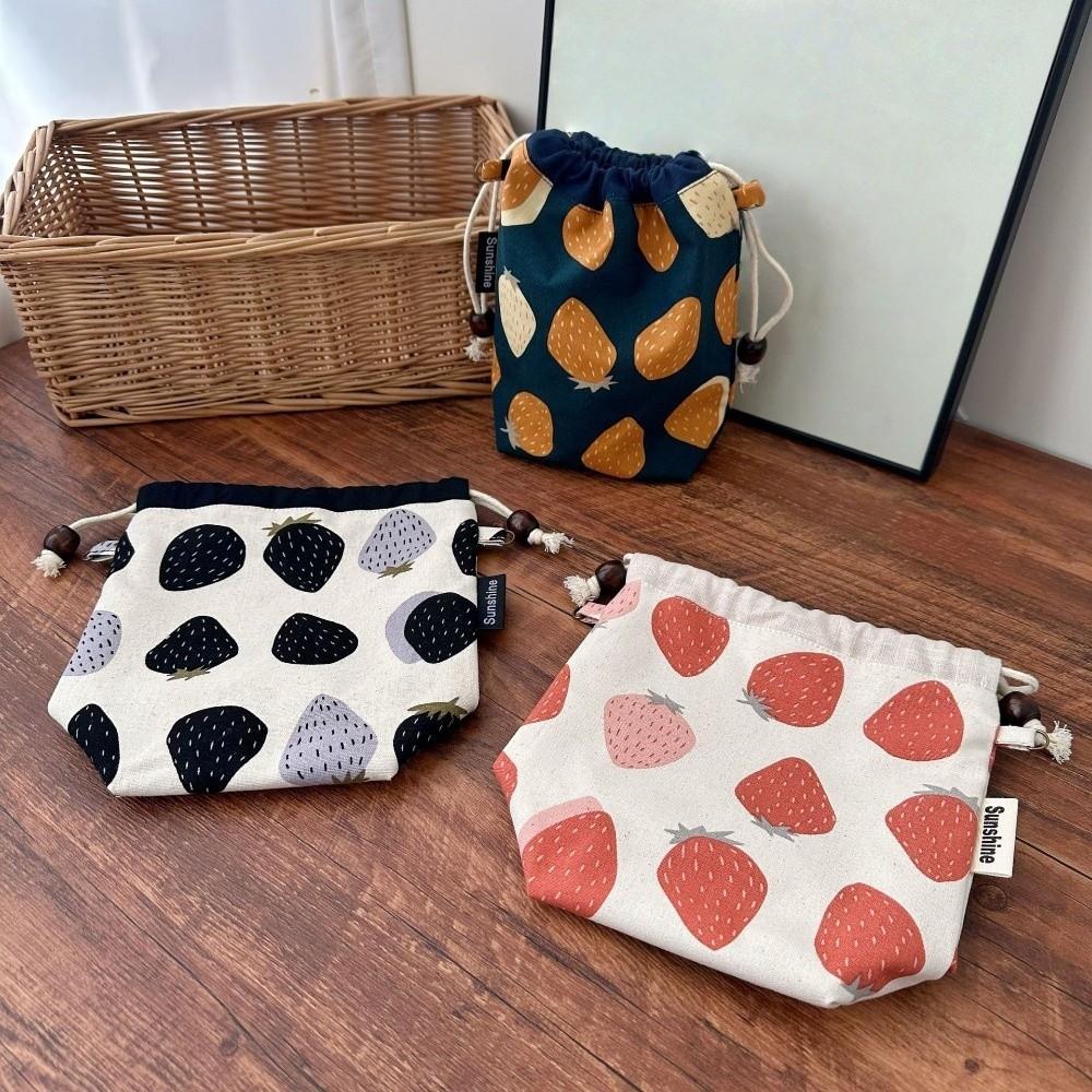 Multifunctional Cotton and Linen Fabric Drawstring Bag Storage Pouch  Data Cable Storage