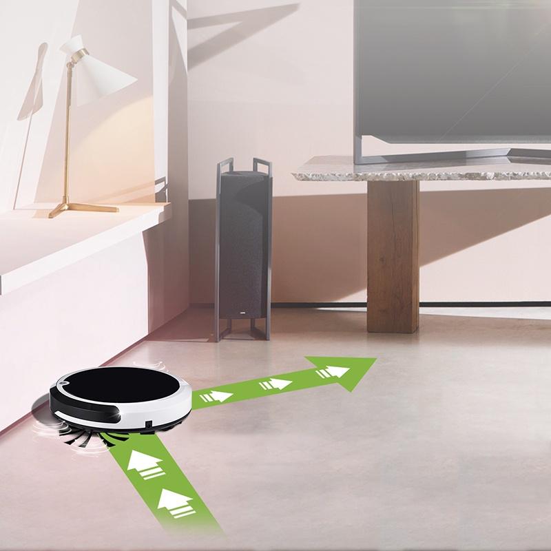 Odkurzacz Robot Smart 4w1 Akumulatorowy Ssanie Mop Automatyczny Zamiatarka Krawędź Czyszczenie na Sucho i na Mokro Zamiatanie Kurz Czyszczenie 110V-220V