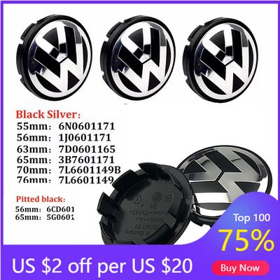 VW GTI GOLF 2026 Hot For VW VOLKSWAGEN 4pcs 55mm 56mm 65mm 70mm 76mm Car Wheel Center Caps Hubcap Cover for VW Volkswagen Jetta