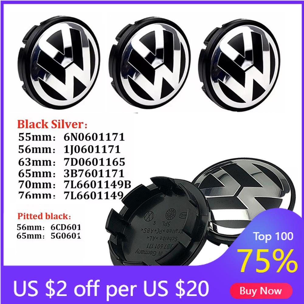 VW GTI GOLF 2026 Hot For VW VOLKSWAGEN 4pcs 55mm 56mm 65mm 70mm 76mm Car Wheel Center Caps Hubcap Cover for VW Volkswagen Jetta