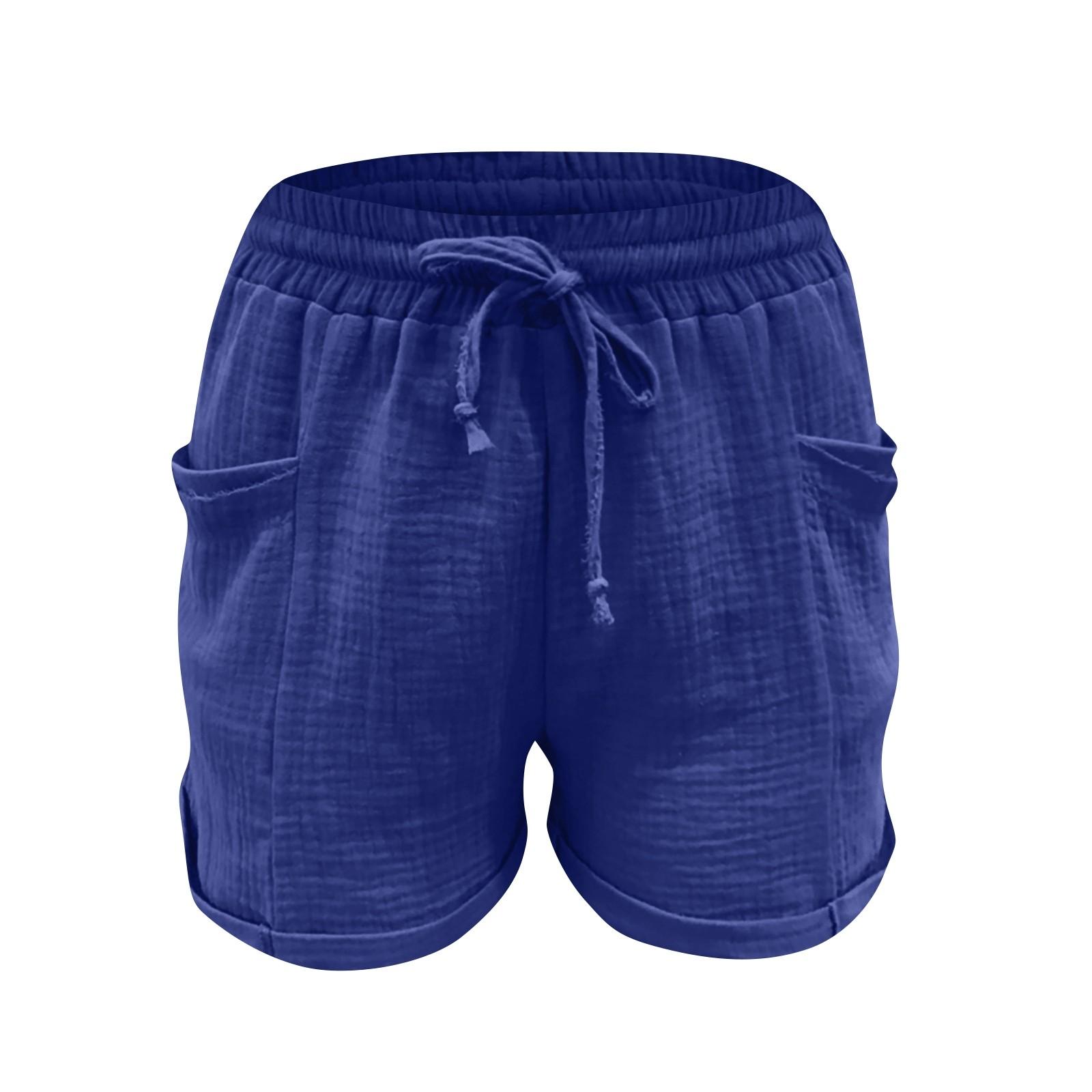 Женские повседневные модные однотонные широкие плиссированные шорты с высокой талией — фото 4