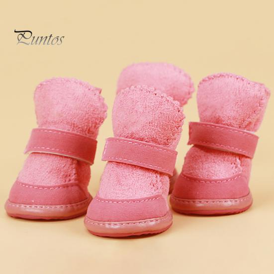 Pet Boots 1 Pair Shoes Thick Warm Anti-slip Prewalkers Walking Puppy Sneakers Dog Accessories