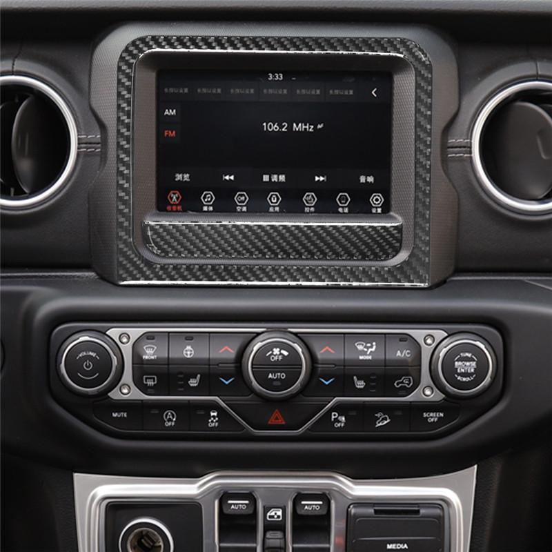 For Jeep Wrangler JL 2018-2023 Gladiator 2020-2023 Car Interior Button Panel Decoration Protection Carbon Fiber Sticker