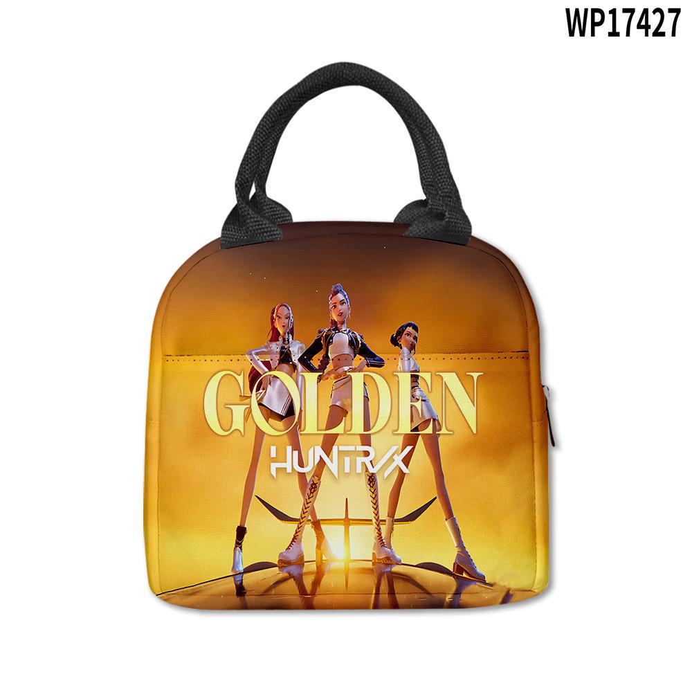 Demon Hunter Girl Group Peripheral Lunch Bag, Cartoon Printing Waterproof And Wear-Resistant, Student Office Worker Thermal Insulation Lunch Box Bag