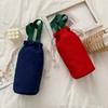 Portable Canvas Thermos Pouch Solid Color Handheld Drawstring Storage Bag Water Bottle Carrier Bag Outdoor