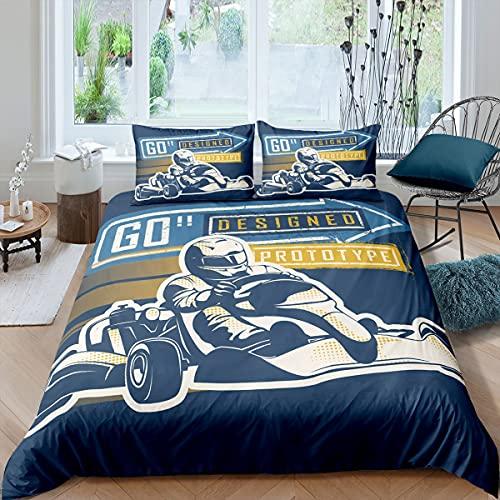 

Комплект постельного белья Go Kart, скоростные машины, пододеяльник, чехол для спортивного автомобиля, турнирный пододеяльник для мальчиков, взрослых, гоночный мотоцикл, скутер, ребенок US Queen(228x228cm)