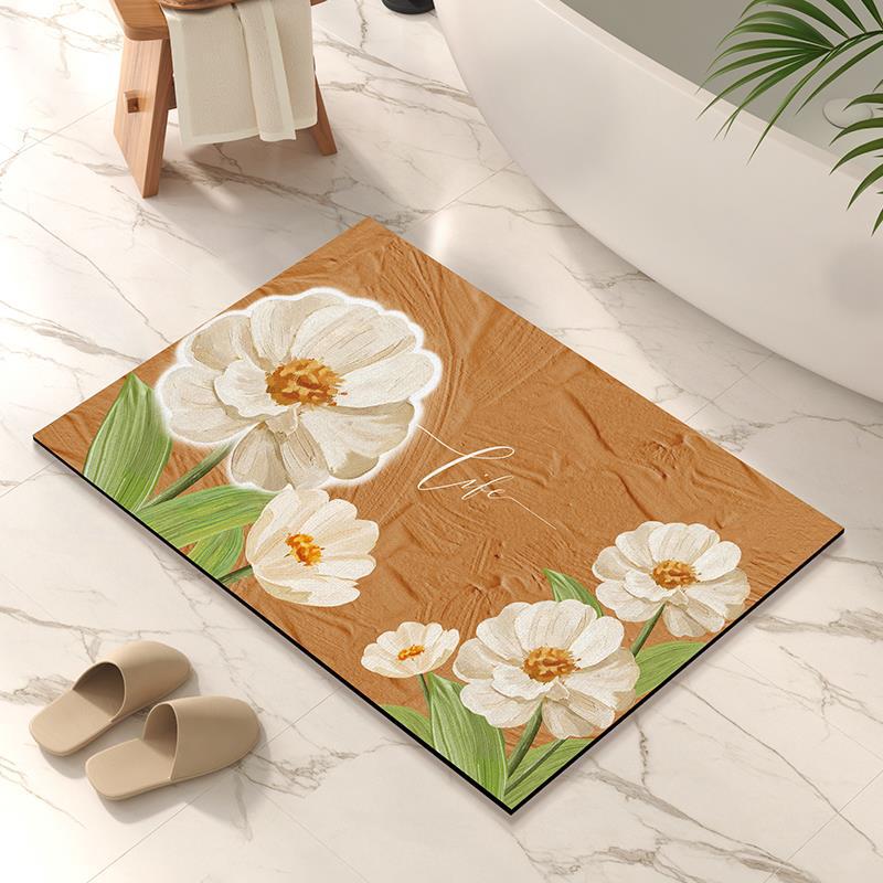 Badezimmerbodenmatte, Diatomeenerde saugfähige Fußmatte, WC-Teppich, Toilettentürmatte rutschfest Eingangstürmatte