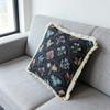 Washable Square Modern Farmhouse Couch Sofa Living Room Outdoor Cushion Decorative Tassel Couch Throw Pillow Covers