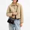Coach Rowan 18 Removable Shoulder Strap Zipper Closure Denim And Smooth Leather Mini Handbag Women Handbags Black CDQ37-SVBK