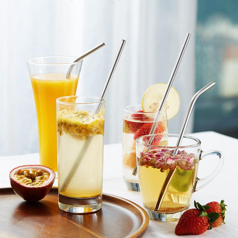 Colorful Reusable Metal Straw High Quality Stainless Steel Straws Set with Cleaner Brush Bar Party Drinking Cocktails Accessory