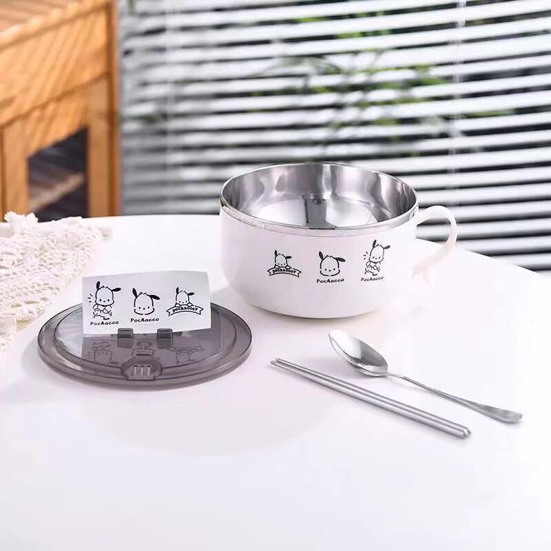 Zhaoran 1000ML Anti-Scald Stainless Steel Student Meal Bowl Set