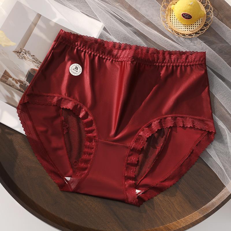 

Кружевные трусики большого размера с перекрещенными бретелями на спине, с высокой талией, трусики для женщин, чистый соблазн 2XL бордовый