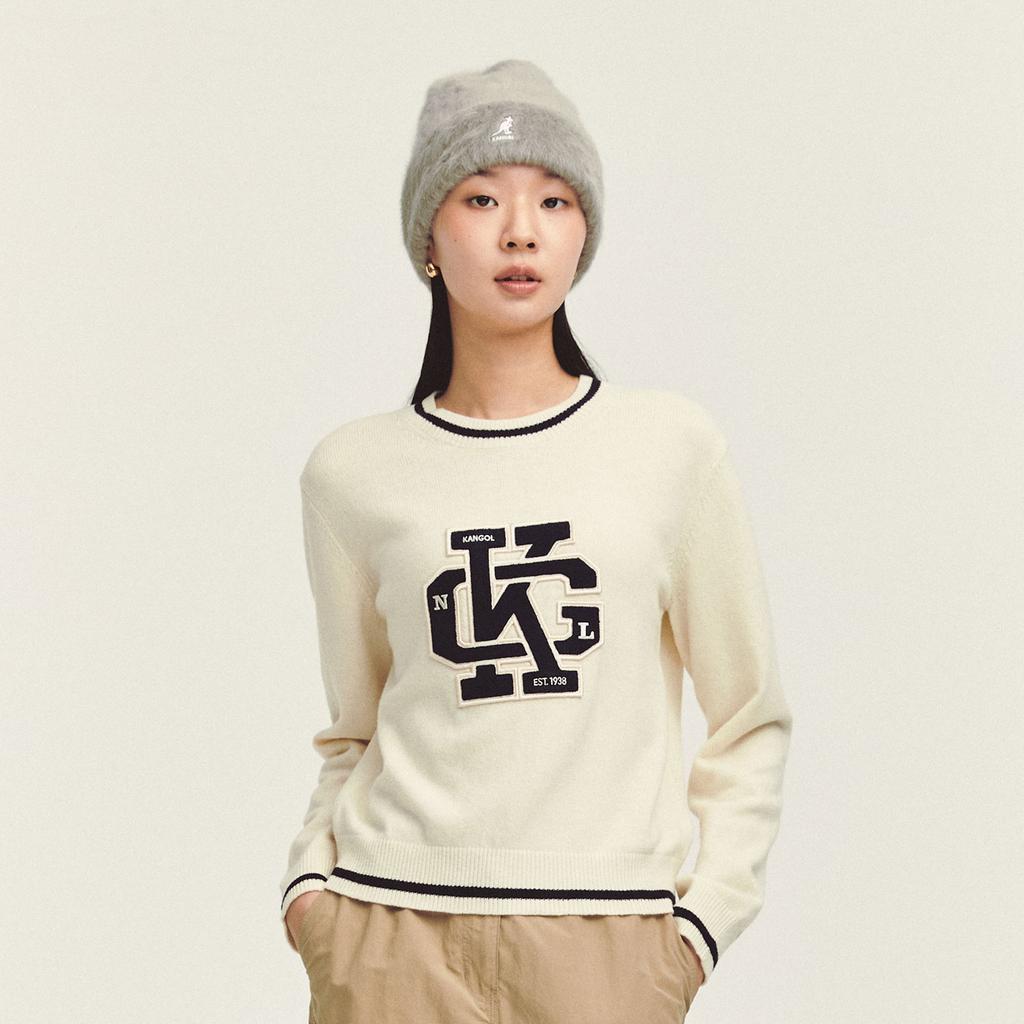KANGOL Women'S Kngl College Sweater 1892 Ecru