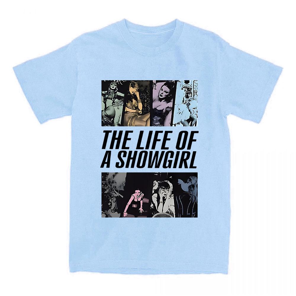 Album The Life of A Showgirl Printing T-shirt Short Sleeve Cotton O-neck Tshirts Casual Unisex Streetwear Women Men Clothing Tee