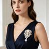 Fashionable Violet Pearl Pendant Luxurious Rhinestone Inlaid Brooch Charming Jewelry Accessories For Banquet Dresses Gifts