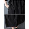 Dimanaf New 2025 Plus Size Summer Dress Women Basic Black Casual Short Sleeve Dress Loose Long Dress