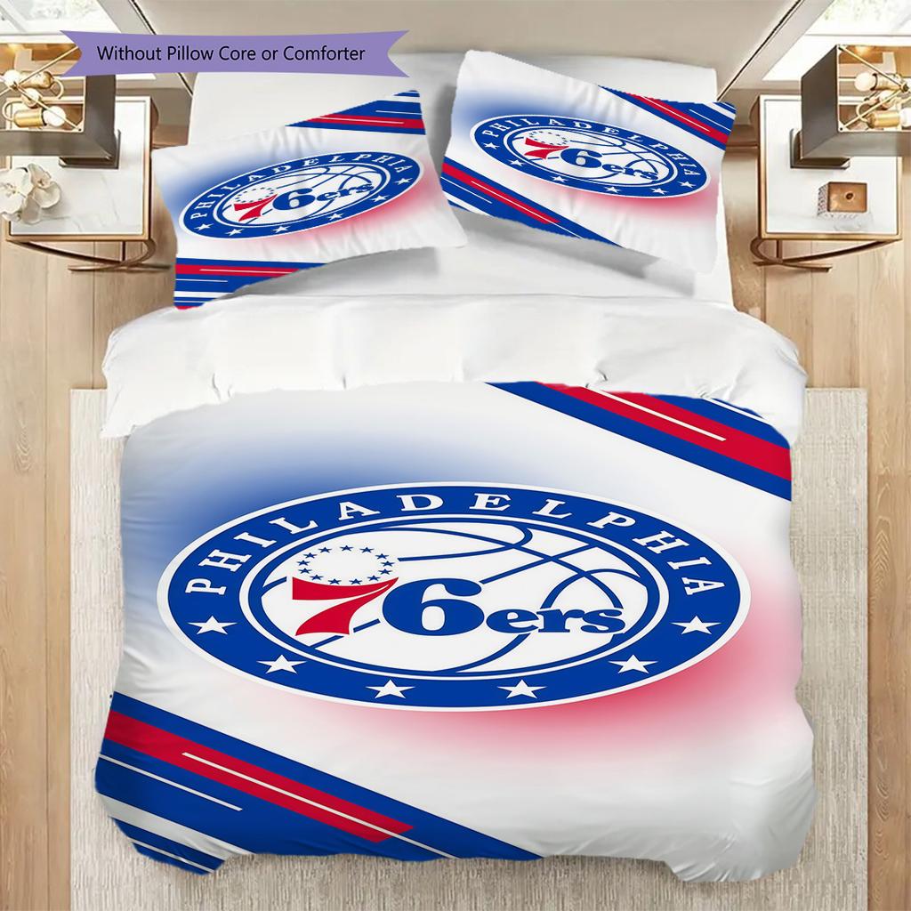 Philadelphia Ers Basketball Spirit Bedding(1 * Duvet Cover + 2 * Pillowcase, Without core)Christmas Birthday Gift Soft and Comfortable