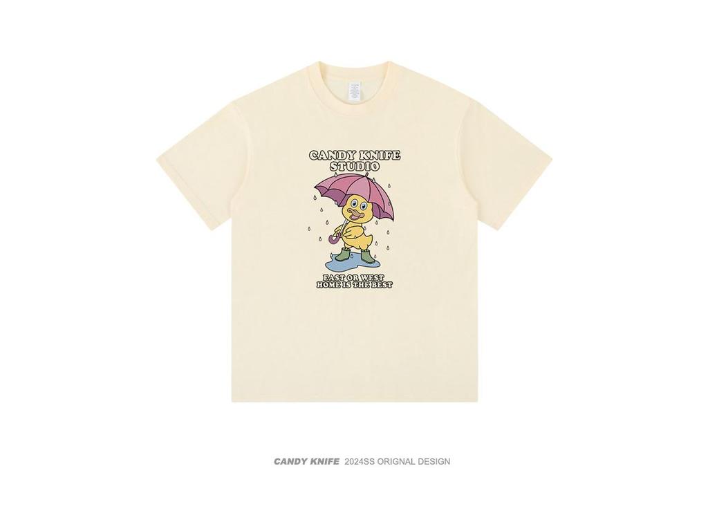 Trendy Cartoon Print Unisex Casual Short Sleeve T-Shirt