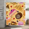 Delightful Dessert Shower Curtain For A Sweet Bathroom, Featuring Whimsical Illustrations Of Croissants, Cakes, Macarons