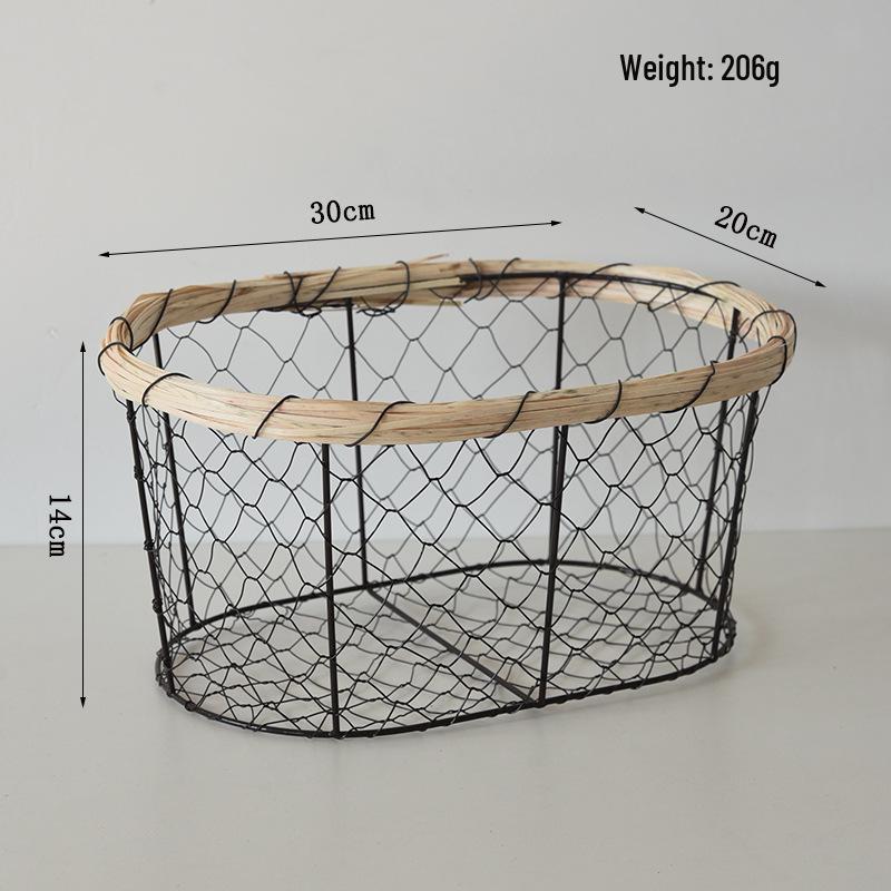 Wrought Iron Storage Basket for Bread, Pastries, Snacks, Fruits, Vegetables, and Eggs.