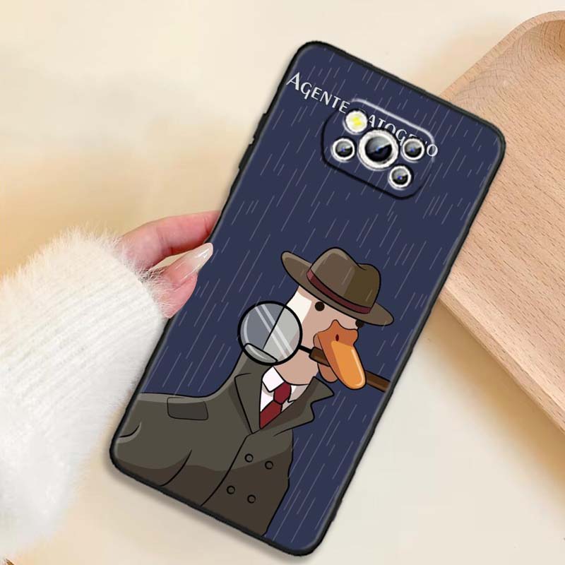 Cartoon Anime Duck Pattern For Xiaomi Mi Poco F3 F4 F5 F6 X3 X4 X5 X6 X7 M3 M4 M5 M6 M7 GT Pro 5G Black Phone Case