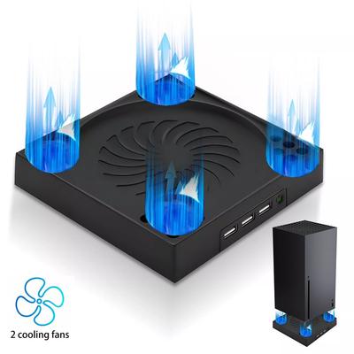 Lüfter für Xbox Series X mit 3 USB-Anschlüssen Externer Kühler für Xbox Series X Turbo-Temperaturregler Lüfter Konsolen-Ständerhalterung