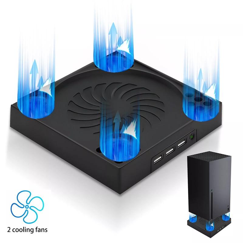Cooling Fan For Xbox Series X With 3 Usb Port Xbox Series X External Cooler Turbo Temperature Control Fan Console Standing Mount