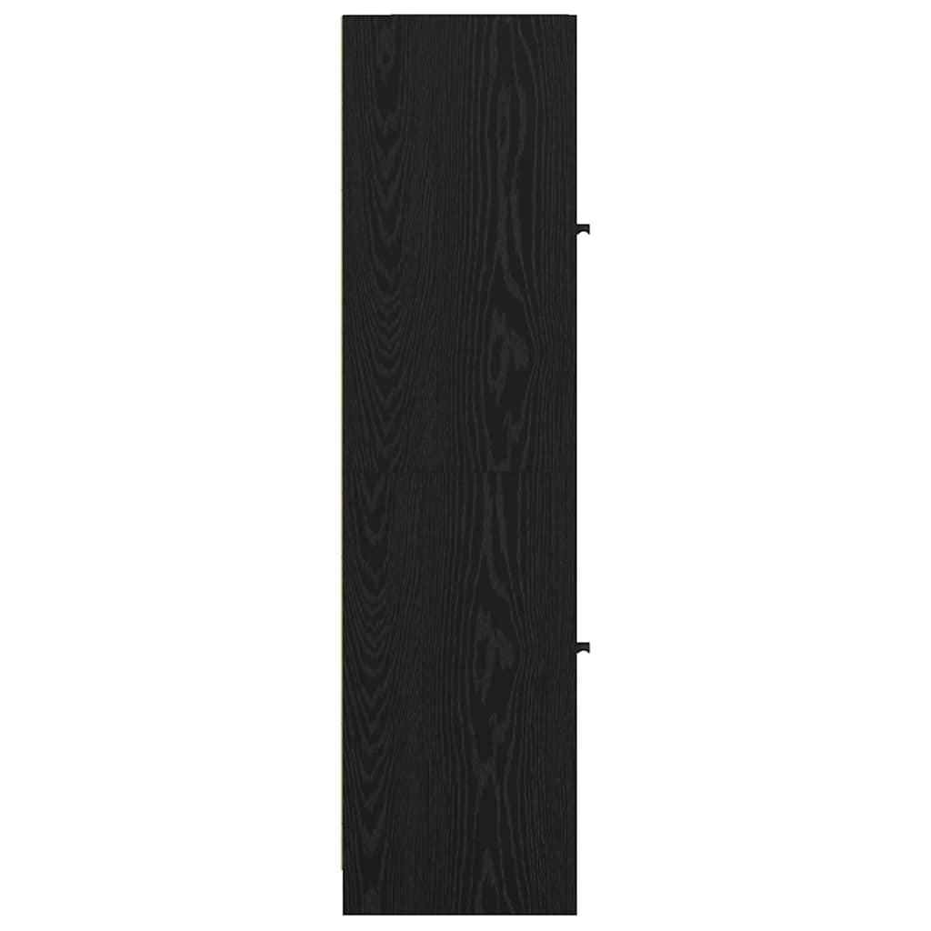 Highboard In Black Oak Look 35 X 37 X 142 Cm Engineered Wood