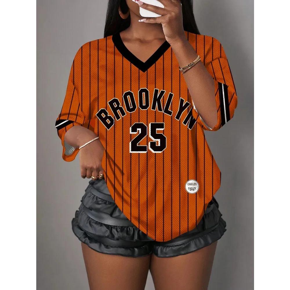 Buntes kreatives Zahlenbild 3D-gedrucktes lässiges Sport-T-Shirt für Damen Rundhalsausschnitt Bequem Weich Locker Atmungsaktiv Mode Sommer-T-Shirt