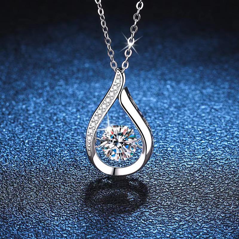 S925 Sterling Silver Moissanite Water Drop Necklace: Elegant, Versatile, Luxury